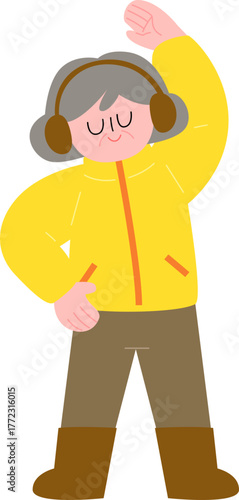 겨울옷 체조 건강관리 할머니