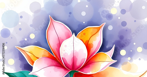 abstract wallpaper of watercolor painting of flowers, Generative AI