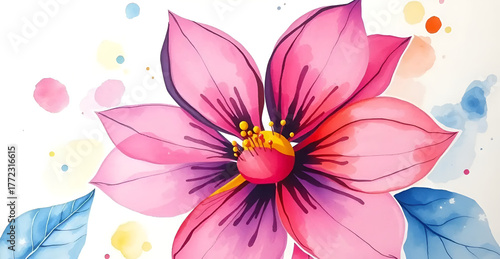 abstract wallpaper of watercolor painting of flowers, Generative AI