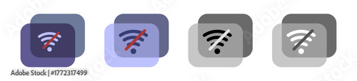 No WI-FI icon set vector illustration