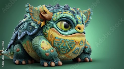 Fantasy creature illustration colorful detailed design