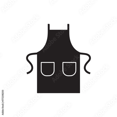 Chef waist apron icon silhouette vector flat illustration design on white back ground