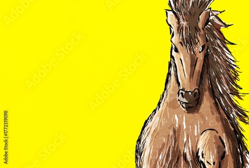 年賀状, 午年, 馬, 午, 謹賀新年, 和風, 和柄, 筆文字, 文字, 手書き, ハッピーニューイヤー