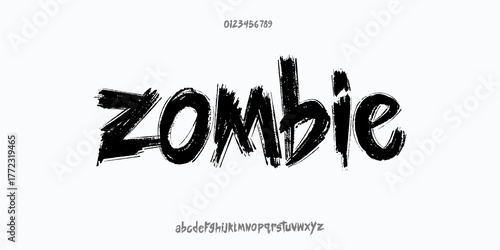 Distressed Grunge Font. Horror Comic Brush Font. Cartoon Graffiti Font. Display Playful font. Creative Hand Drawn Alphabet. Street Art Fashion Designs vector illustration