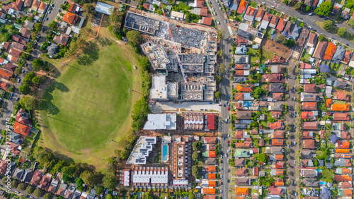 Photography Panorama aerial drone view of western Sydney Suburbs of Canterbury Burwood Ashfi