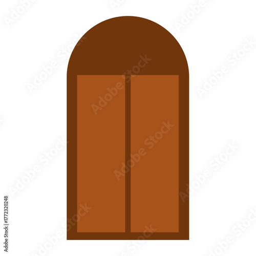 brown wooden door isolated