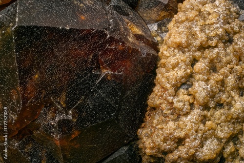 Macro almandine garnet from Dalnegorsk deposit, Russia — sharp hexahedral symmetry of cubic system. Perfect for mineralogy, collections and scientific study