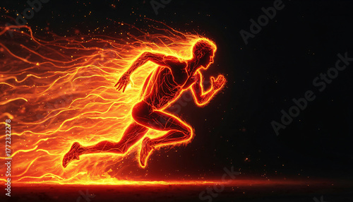 Wallpaper Mural Fiery Running Figure Torontodigital.ca