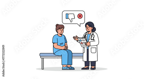 Doctor Consulting with Patient About Negative Health Report and Medical Advice