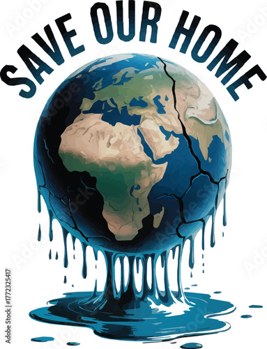 Urgent call to action to save our melting planet Earth from environmental crisis and climate change effects