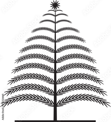 Christmas Tree vector design icon style art illustration 