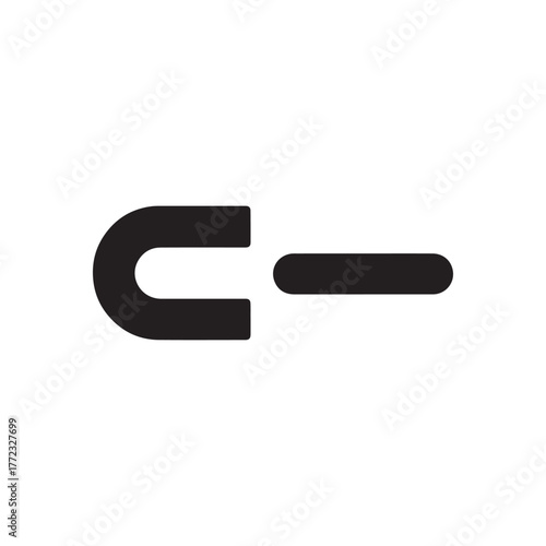 Two magnet flat silhouette vector flat illustration design