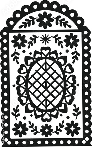 Ornamental round decorative vector frame with floral pattern