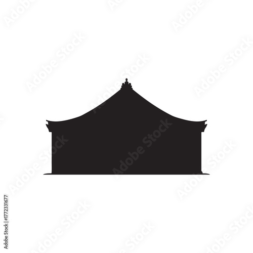Japan house silhouette vector flat illustration design on white back ground