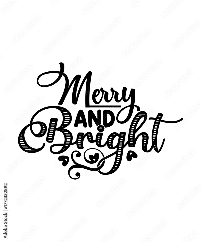 Obraz premium Merry and Bright svg
