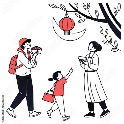 artboard characters couple holding moonca