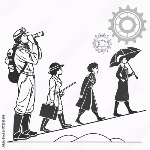 characters inventor with goggles