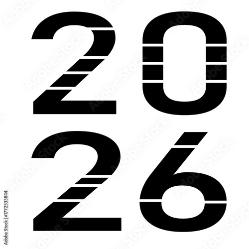 2026 Happy New Year logo text design. 2026 number design template. Collection of 2026 Happy New Year symbols.