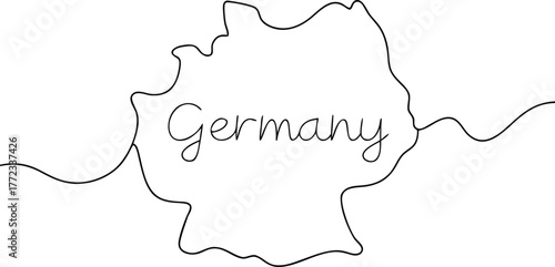 Germany outline with handwritten text country Europe