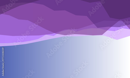 Abstract geometric landscape with purple mountains and blue gradient sky
