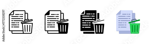 Garbage Multi Style Icon Set