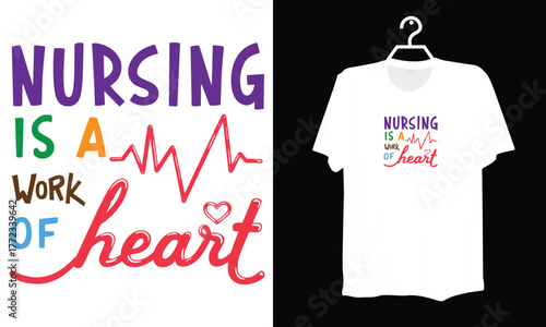 Emotional Nursing Quote Nursing Is a Work of Heart SVG Cut File for Nurses Appreciation
