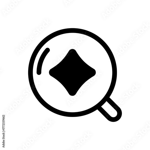 Search magnifier icon with AI diamond accent, representing data exploration or intelligent search.
