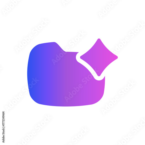 Folder interface gradient icon with AI diamond accent, symbolizing digital storage or workspace organization.