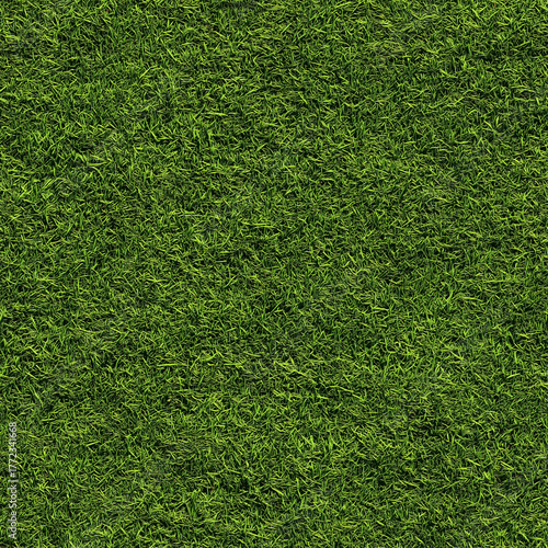 Seamless Green Grass Texture: Lush and Even Lawn Background, Top View for Design and Digital Art