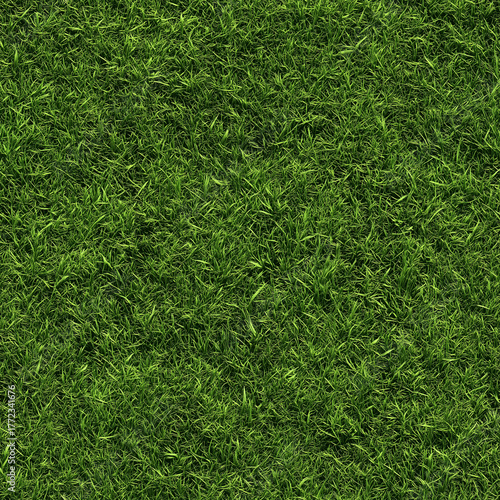 High-Resolution Seamless Dark Green Grass Texture: Photorealistic Lawn Background for 3D and Game Design