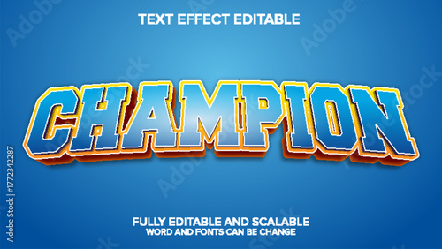 sport text effect 3d style vector editable