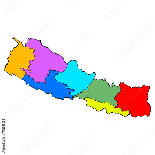 Nepal map illustration hand drawn isolated vector