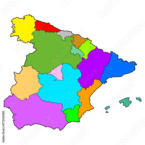 Spain map illustration hand drawn isolated vector