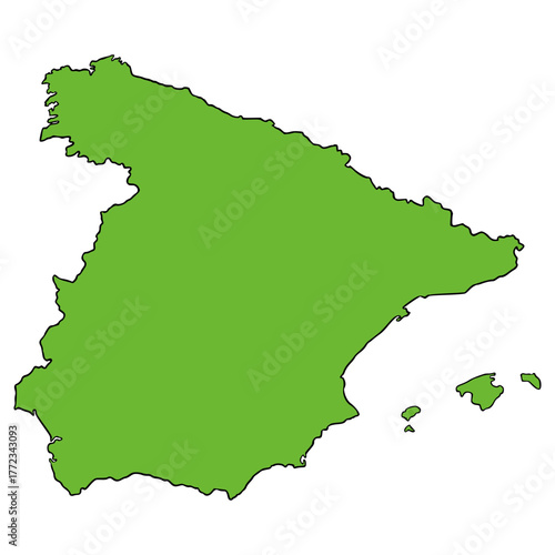 Spain map illustration hand drawn isolated vector
