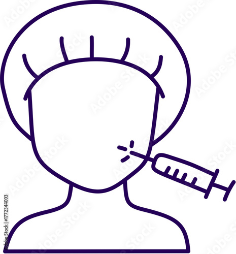 Aesthetic face injection icon