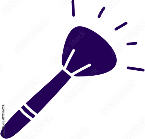 Glowing cosmetic brush icon.