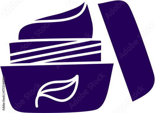 Beauty cream jar icon, natural.