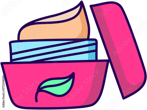 Organic facial cream in jar