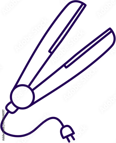 Hair straightener outline icon.