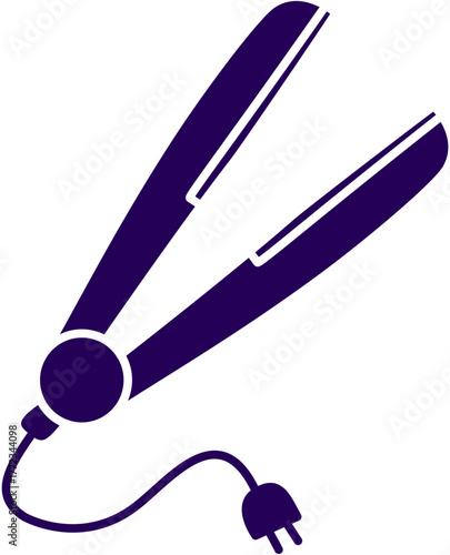 Purple hair styling tool icon