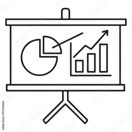 Business graph icon icon line art