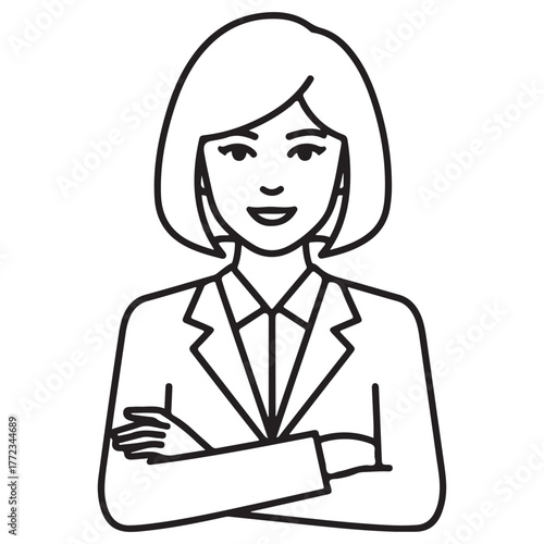 Businessman icon line art