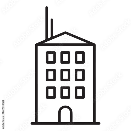 House isolated on white icon line art