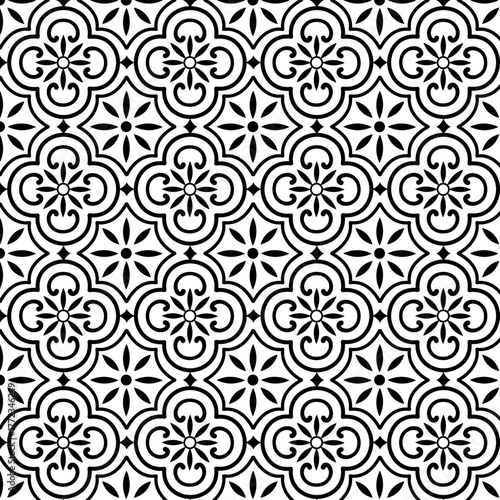 Seamless vintage, Mediterranean, Caribbean pattern wall, kitchen, bathroom, floor tile.