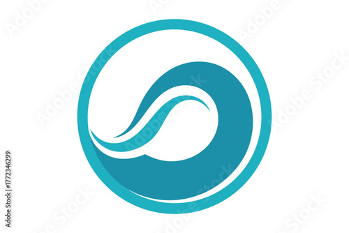 circle wave logo vector icon on white