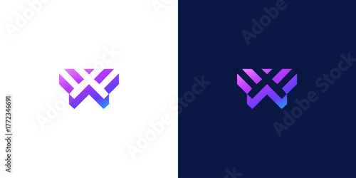 initial letter w abstract monogram logo vector design	