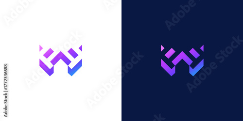 initial letter w abstract monogram logo vector design	