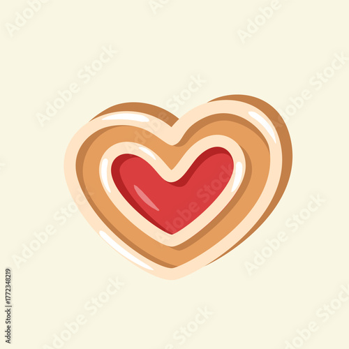 Gingerbread sweet cookies. Holiday winter Christmas symbols. Vector illustration.