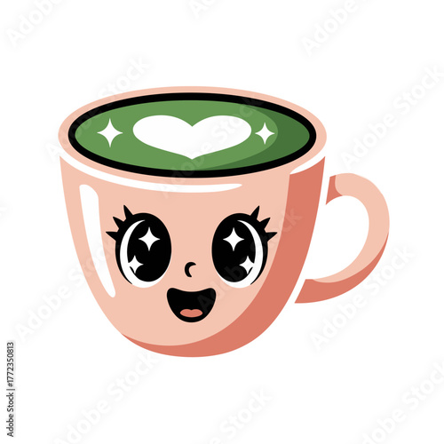 Cute Kawaii Cartoon Mango Fruit Vector Illustration, Happy Tropical Sweet Food Mascot Design.ai