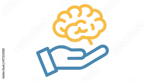 Innovative braincare hand logo for health and technology brands symbolizing support